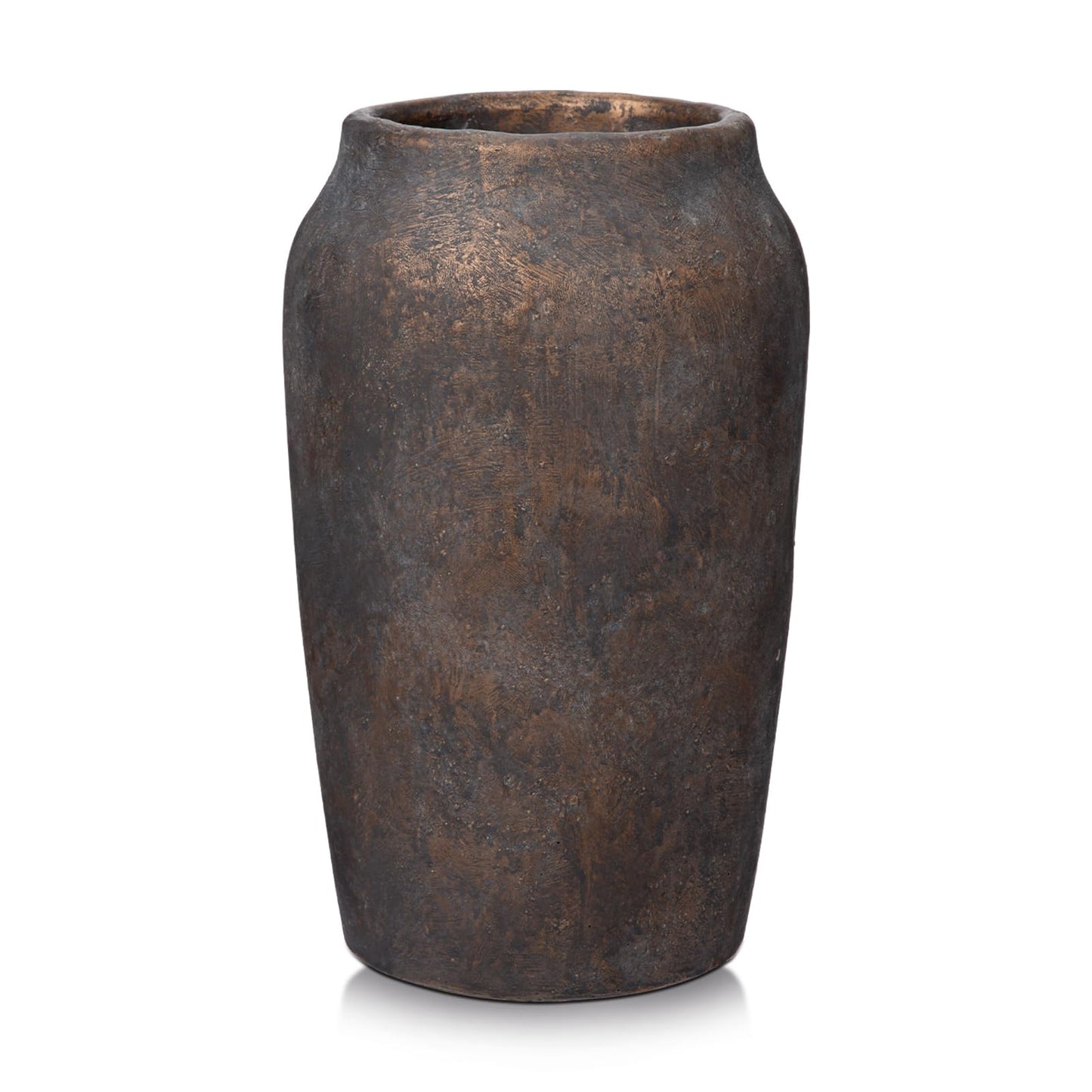 Small Rustic Cement Vase, 13cm (3.5" Opening) – Beige Farmhouse Planter for Pampas Grass & Dried Flowers, Living Room, Entryway & Bathroom Decor