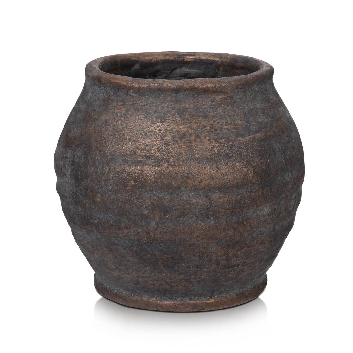 Small Rustic Cement Vase, 13cm (3.5" Opening) – Beige Farmhouse Planter for Pampas Grass & Dried Flowers, Living Room, Entryway & Bathroom Decor