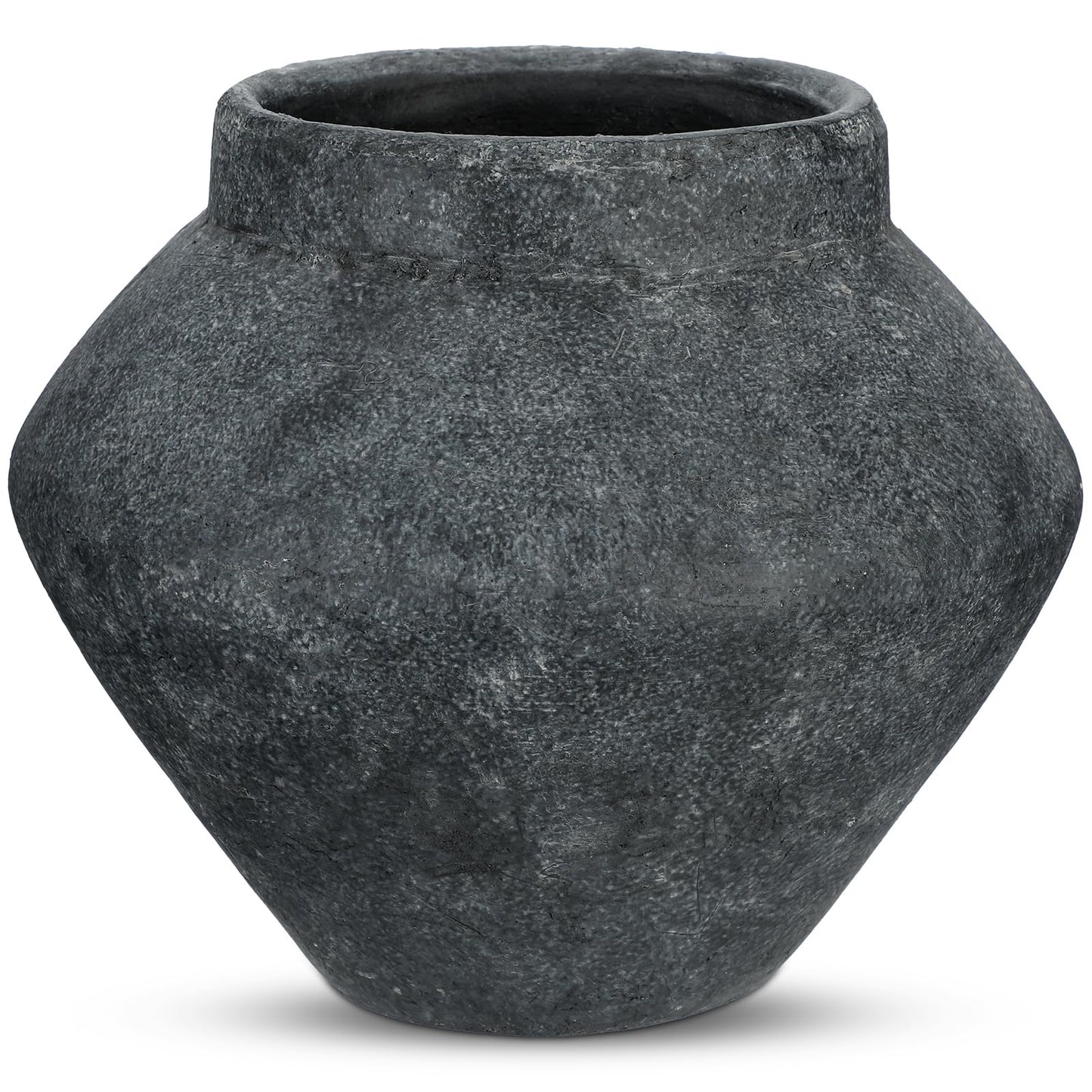 Small Rustic Cement Vase, 13cm (3.5" Opening) – Beige Farmhouse Planter for Pampas Grass & Dried Flowers, Living Room, Entryway & Bathroom Decor