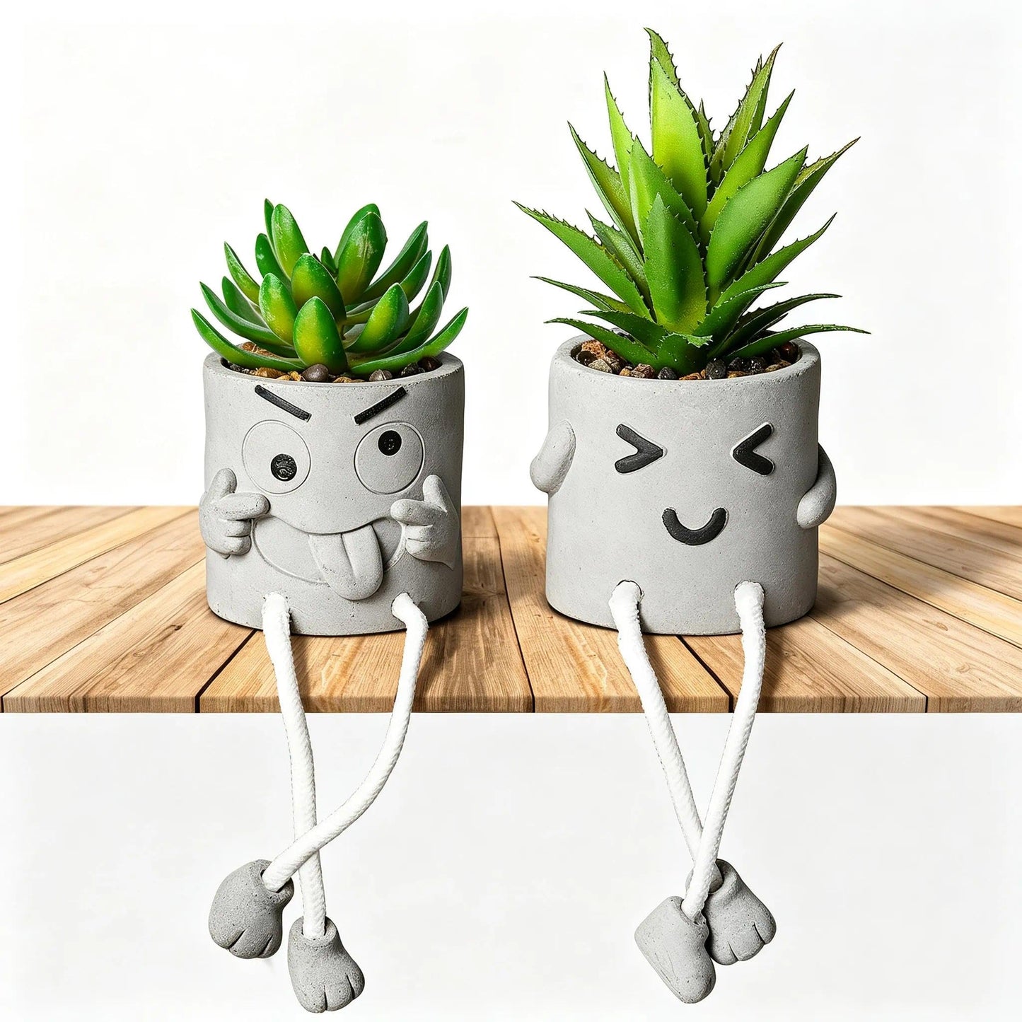 Mini Artificial Succulents in Ceramic Pots – Set of 4 Faux Plants for Home, Desk, Shelf, Kitchen & Office Decor